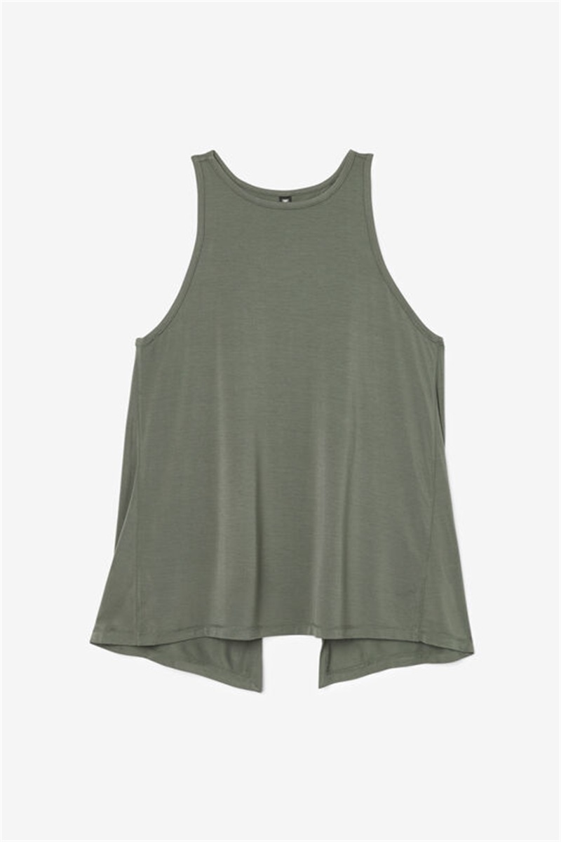 Green Women\'s Fila Fi-Lux Open Back Tank Top | Saudi Arabia-817493