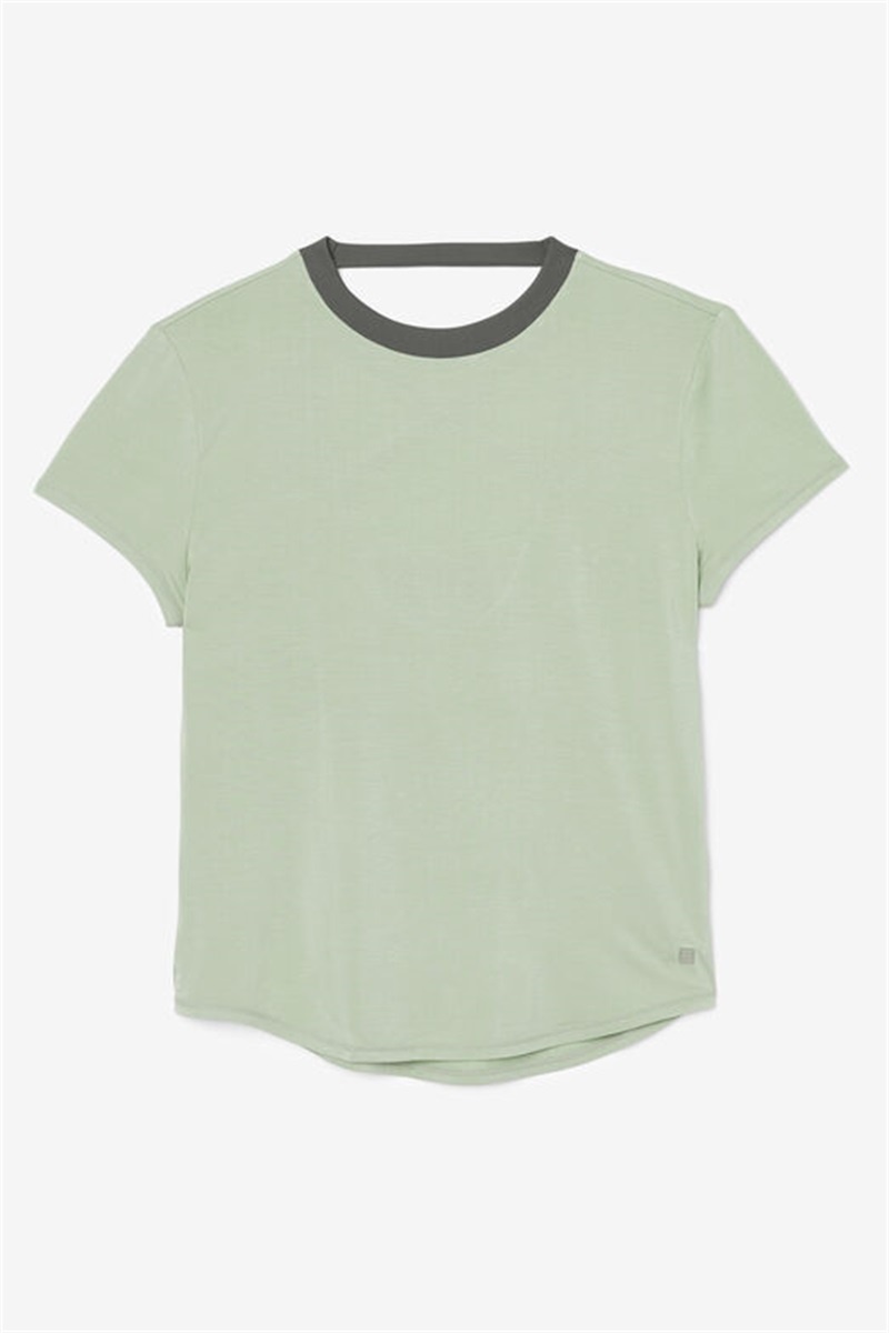 Green Women\'s Fila Fi-Lux Short Sleeve Tops | Saudi Arabia-601729
