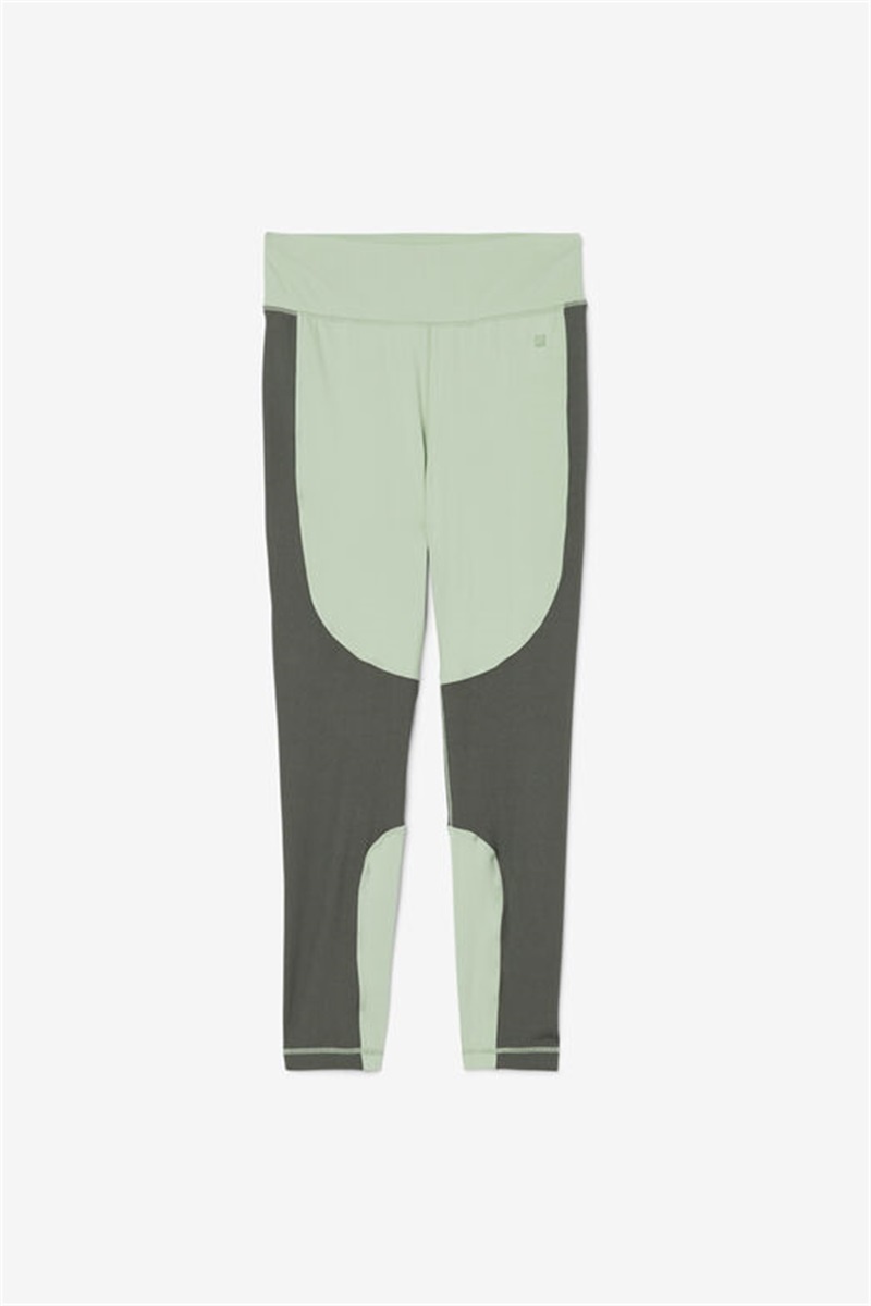 Green Women\'s Fila Forza Textured Long Leggings | Saudi Arabia-026345