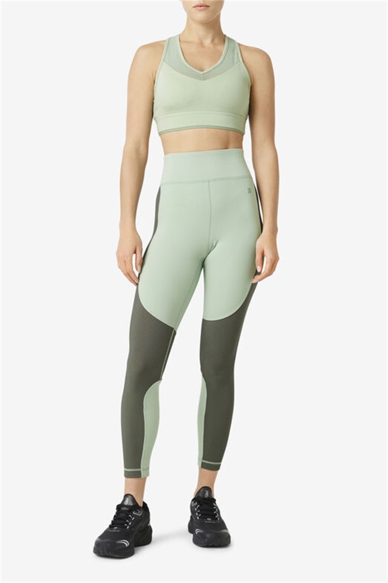 Green Women's Fila Uplift Racerback Top Bras | Saudi Arabia-395624