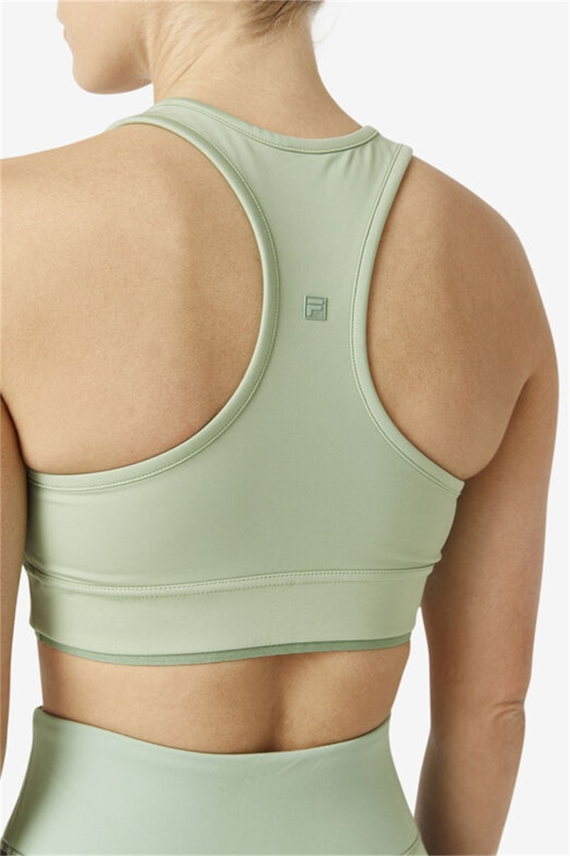 Green Women's Fila Uplift Racerback Top Bras | Saudi Arabia-395624