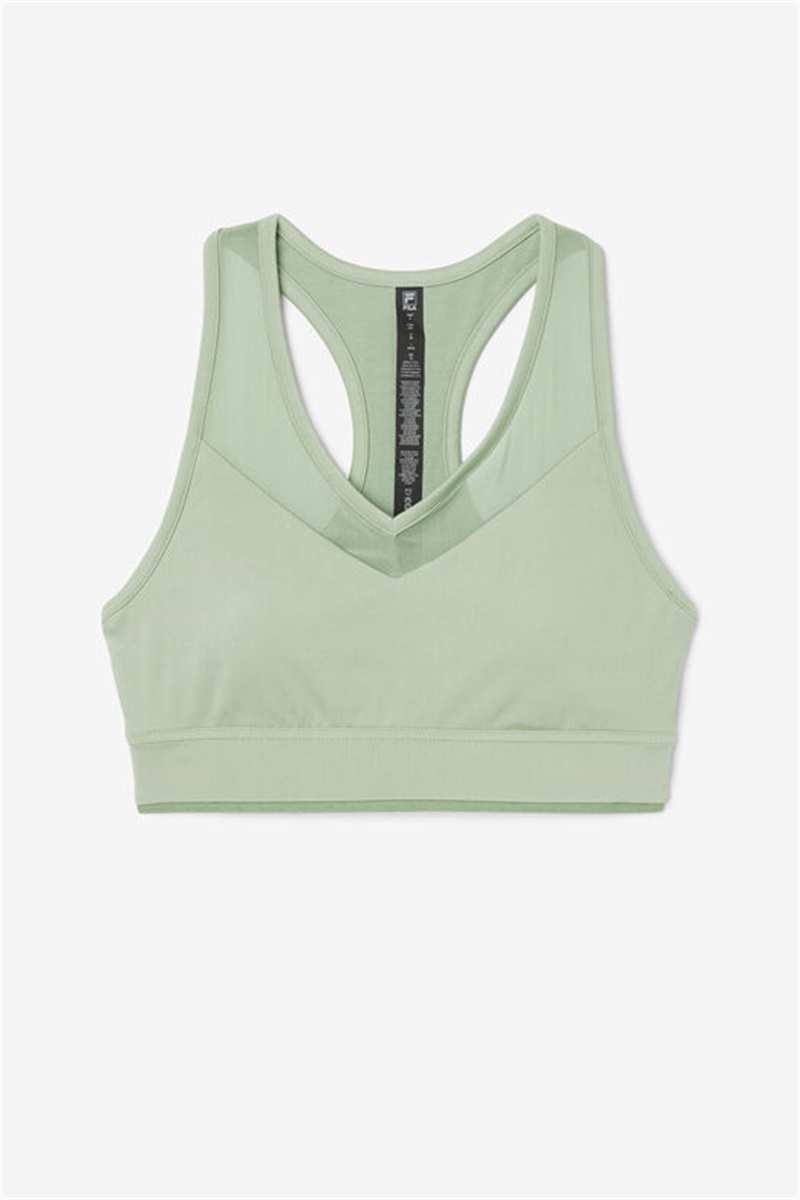 Green Women\'s Fila Uplift Racerback Top Bras | Saudi Arabia-395624