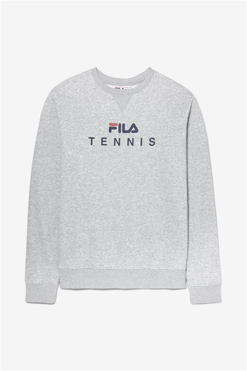 Grey Men\'s Fila Crewneck Sweatshirts | Saudi Arabia-974128