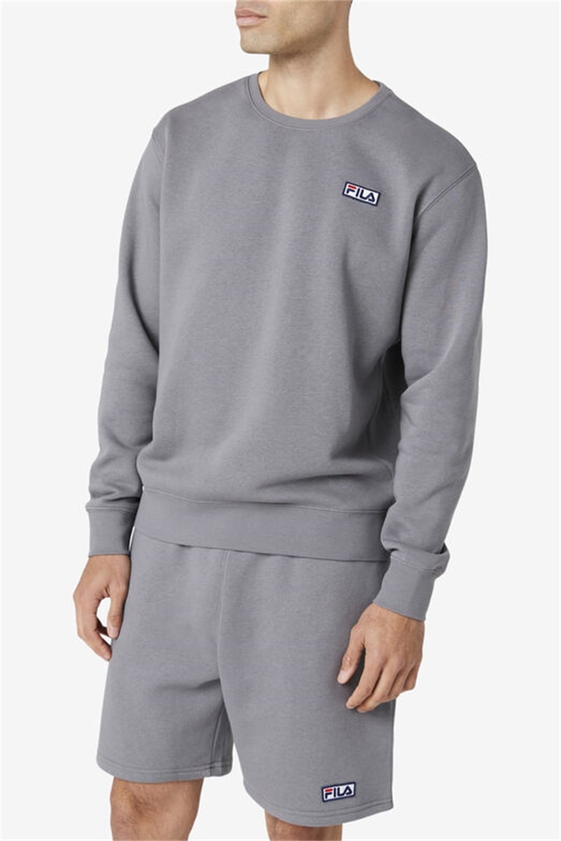 Grey Men's Fila Garran Crew Sweatshirts | Saudi Arabia-237460