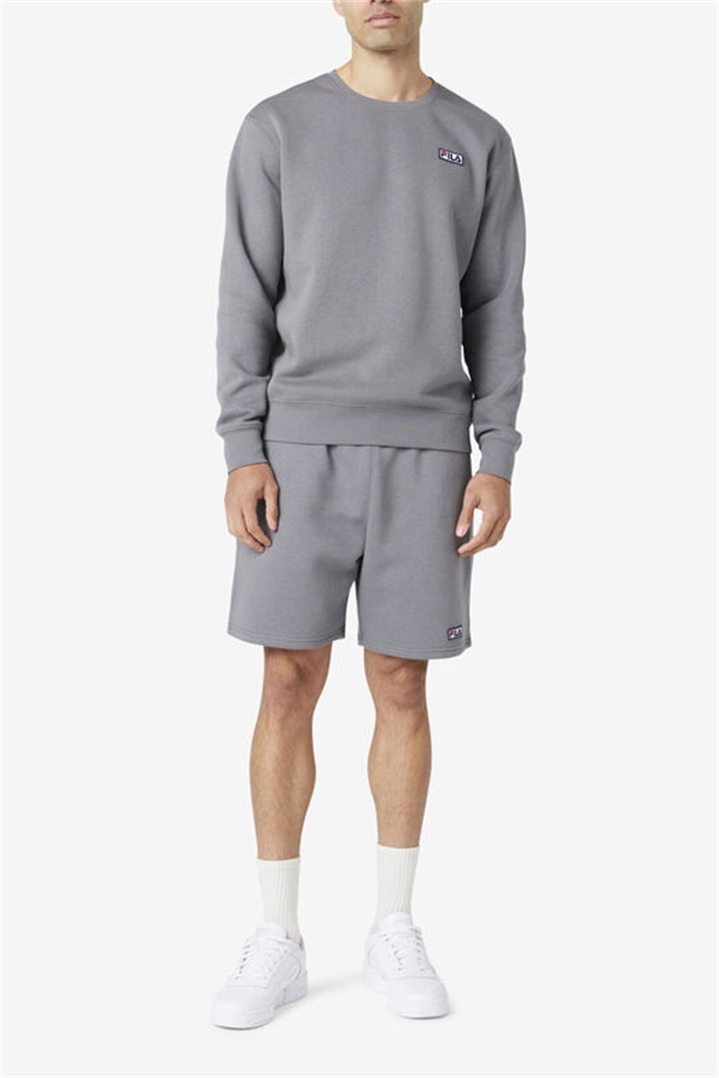 Grey Men's Fila Garran Crew Sweatshirts | Saudi Arabia-237460