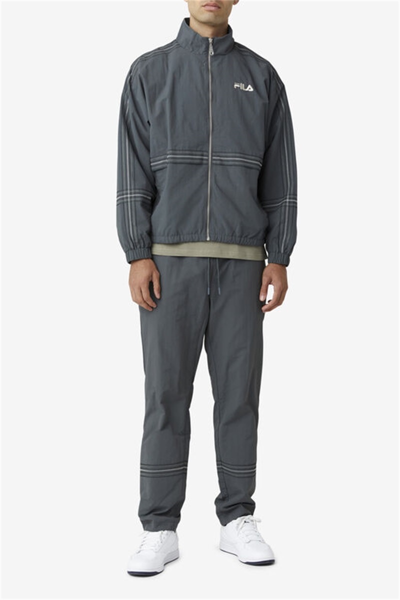 Grey Men's Fila Nasir Wind Pants | Saudi Arabia-807354