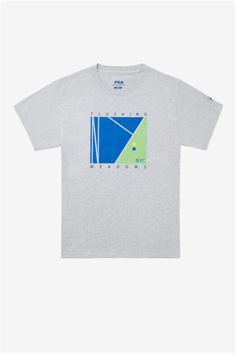 Grey Men\'s Fila Nyc Court Tee | Saudi Arabia-875362