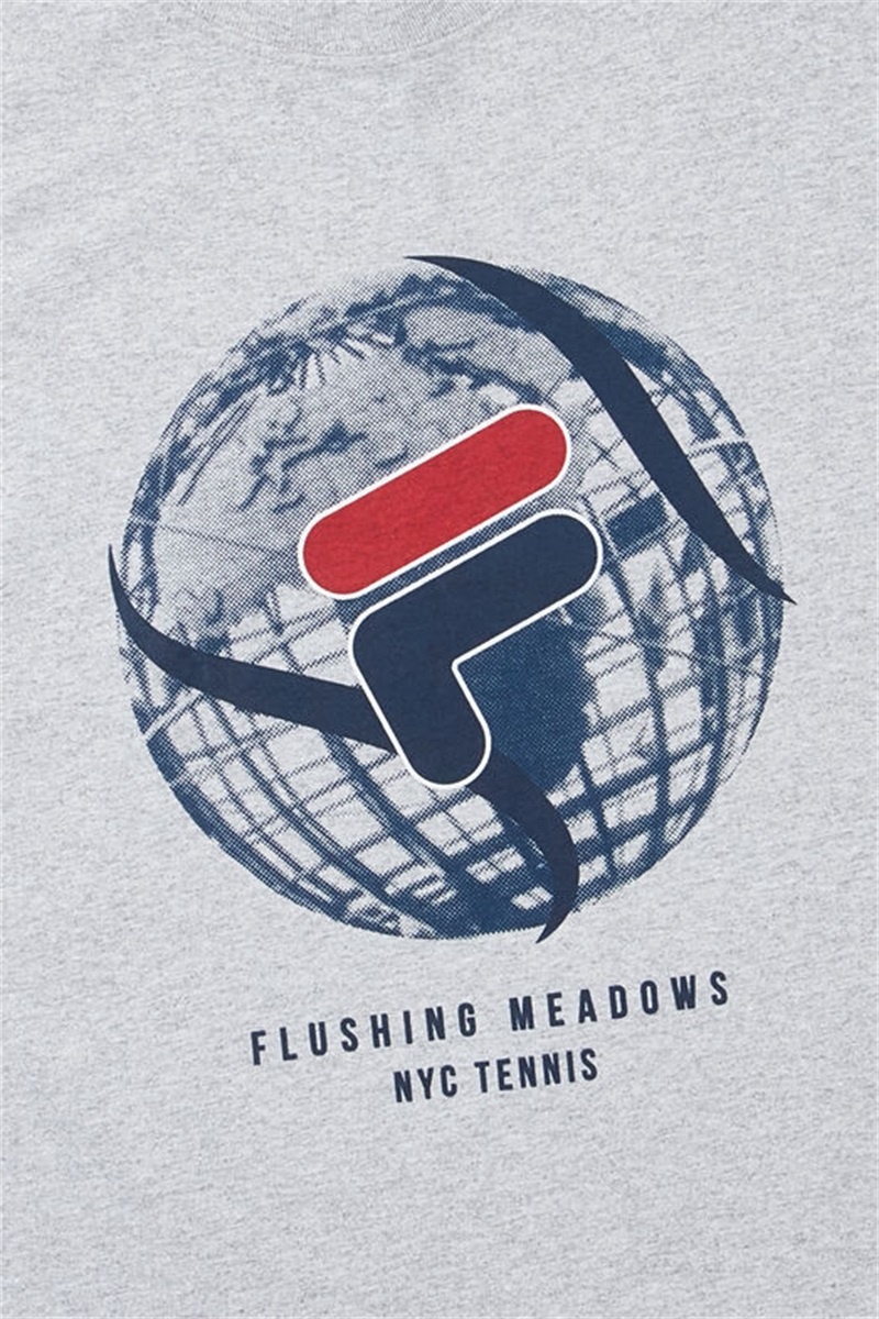 Grey Men's Fila Nyc Globe Tee | Saudi Arabia-123845