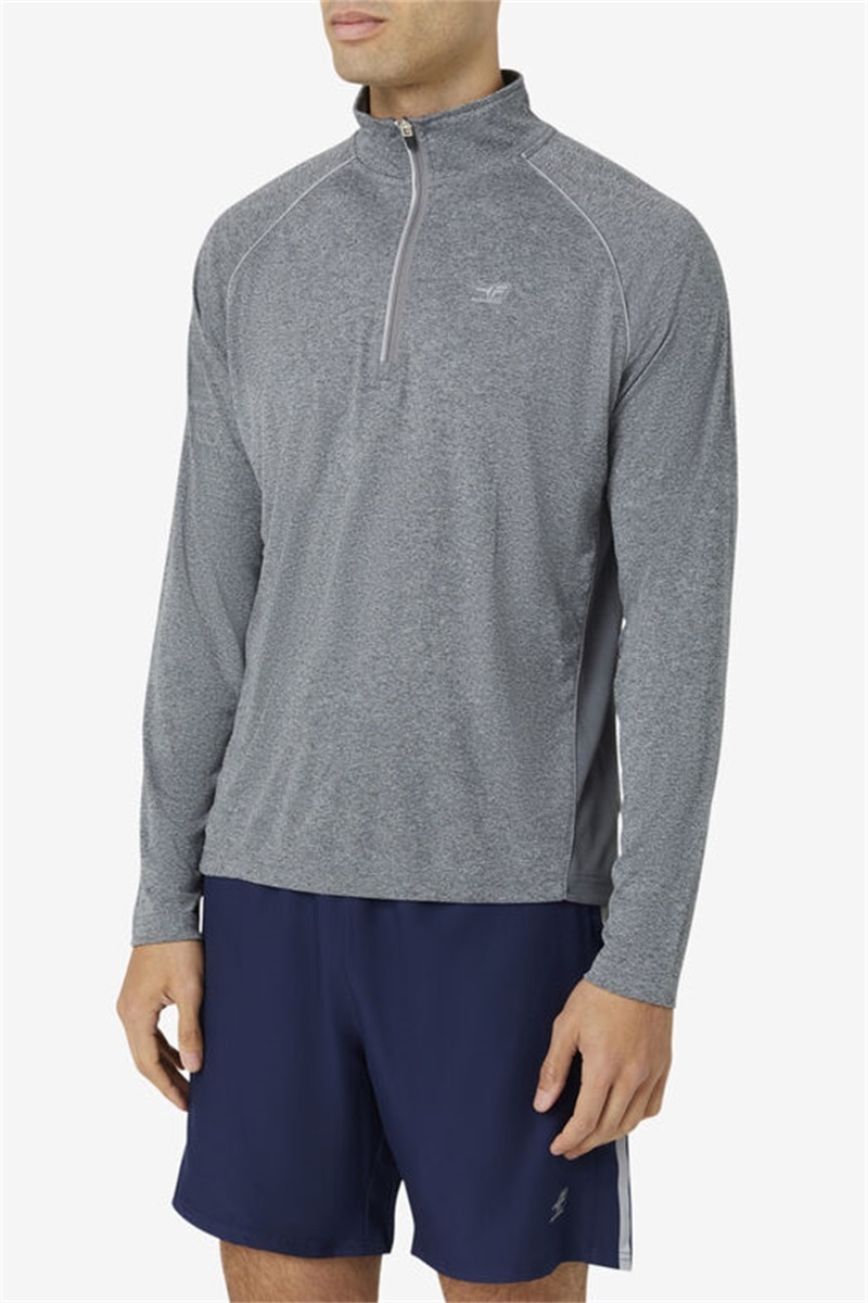 Grey Men's Fila Pickleball 1/4 Zip Shirts | Saudi Arabia-749325
