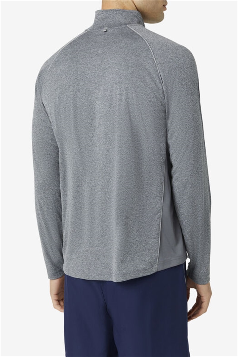 Grey Men's Fila Pickleball 1/4 Zip Shirts | Saudi Arabia-749325