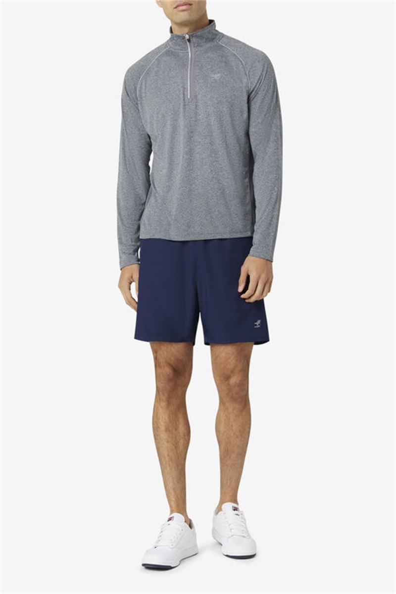 Grey Men's Fila Pickleball 1/4 Zip Shirts | Saudi Arabia-749325