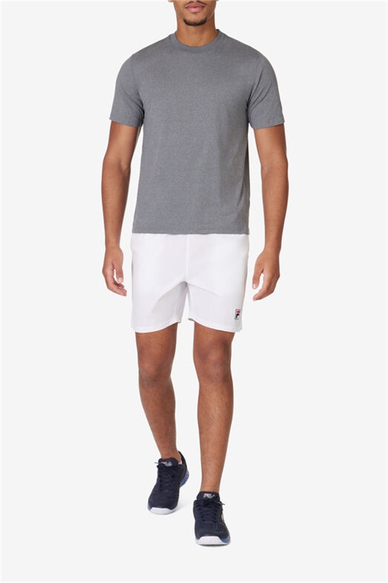 Grey Men's Fila Short Sleeve Crew Shirts | Saudi Arabia-109253