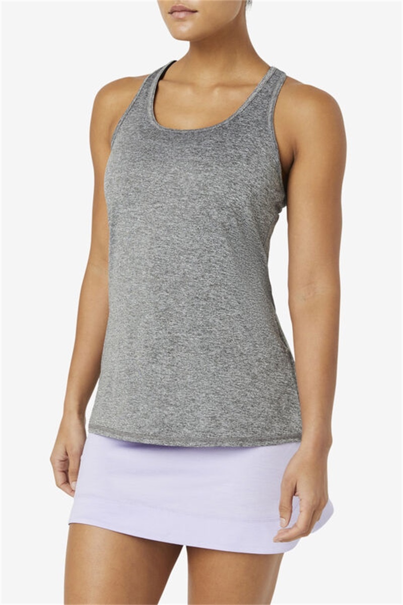 Grey Women's Fila Pickleball Racerback Tanks | Saudi Arabia-740568