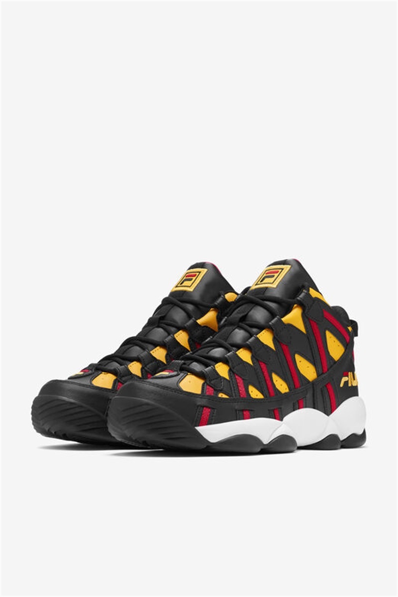Lemon / Black / Red Men's Fila Stackhouse Spaghetti Shoes | Saudi Arabia-173942