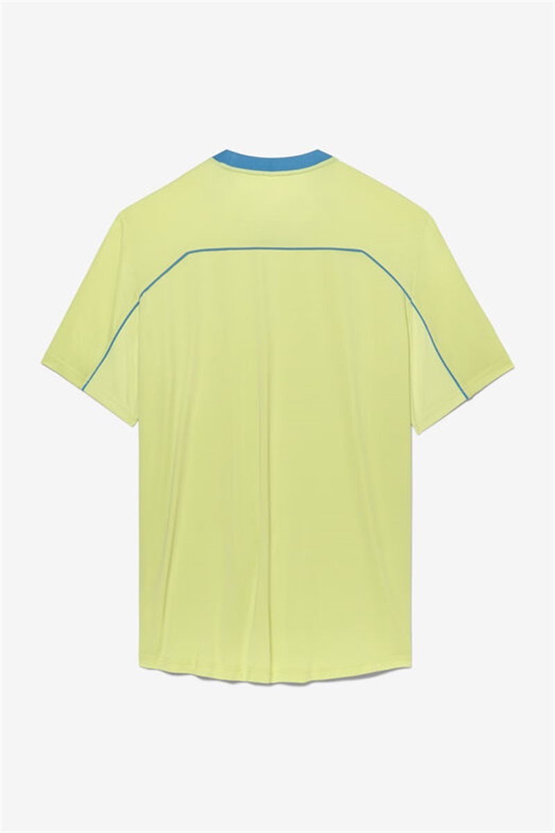 Light Green / Silver Men's Fila Backspin Short Sleeve Tops | Saudi Arabia-290871