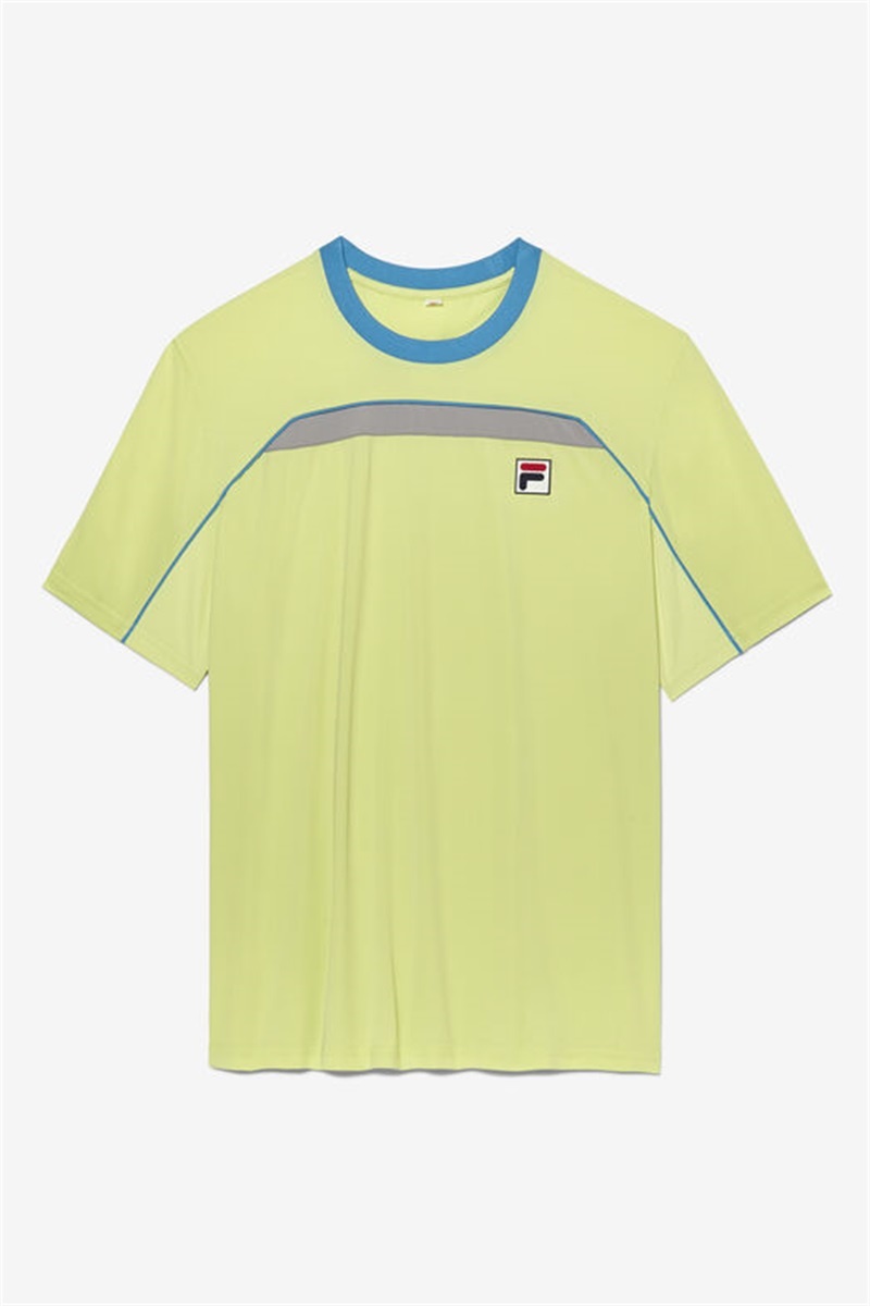 Light Green / Silver Men\'s Fila Backspin Short Sleeve Tops | Saudi Arabia-290871