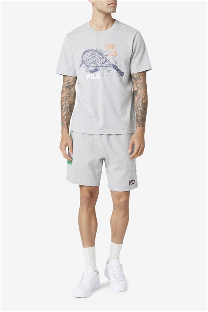 Light Grey Men's Fila Derzan Tee | Saudi Arabia-169257
