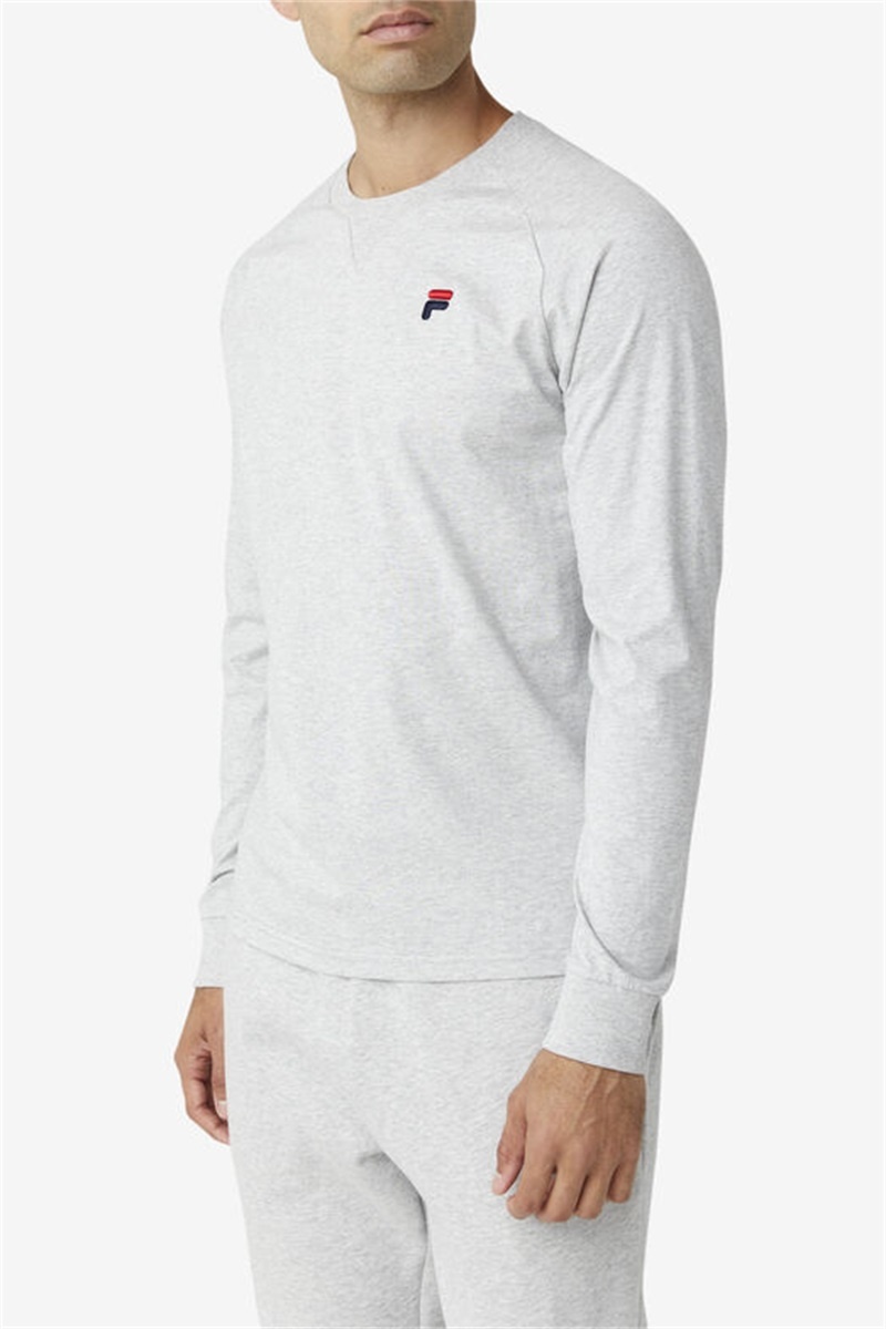 Light Grey Men's Fila Flynn Long Sleeve Tee | Saudi Arabia-796482