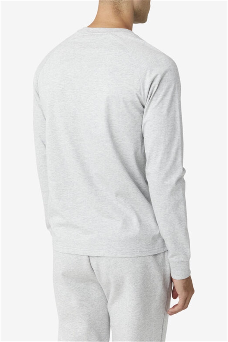 Light Grey Men's Fila Flynn Long Sleeve Tee | Saudi Arabia-796482