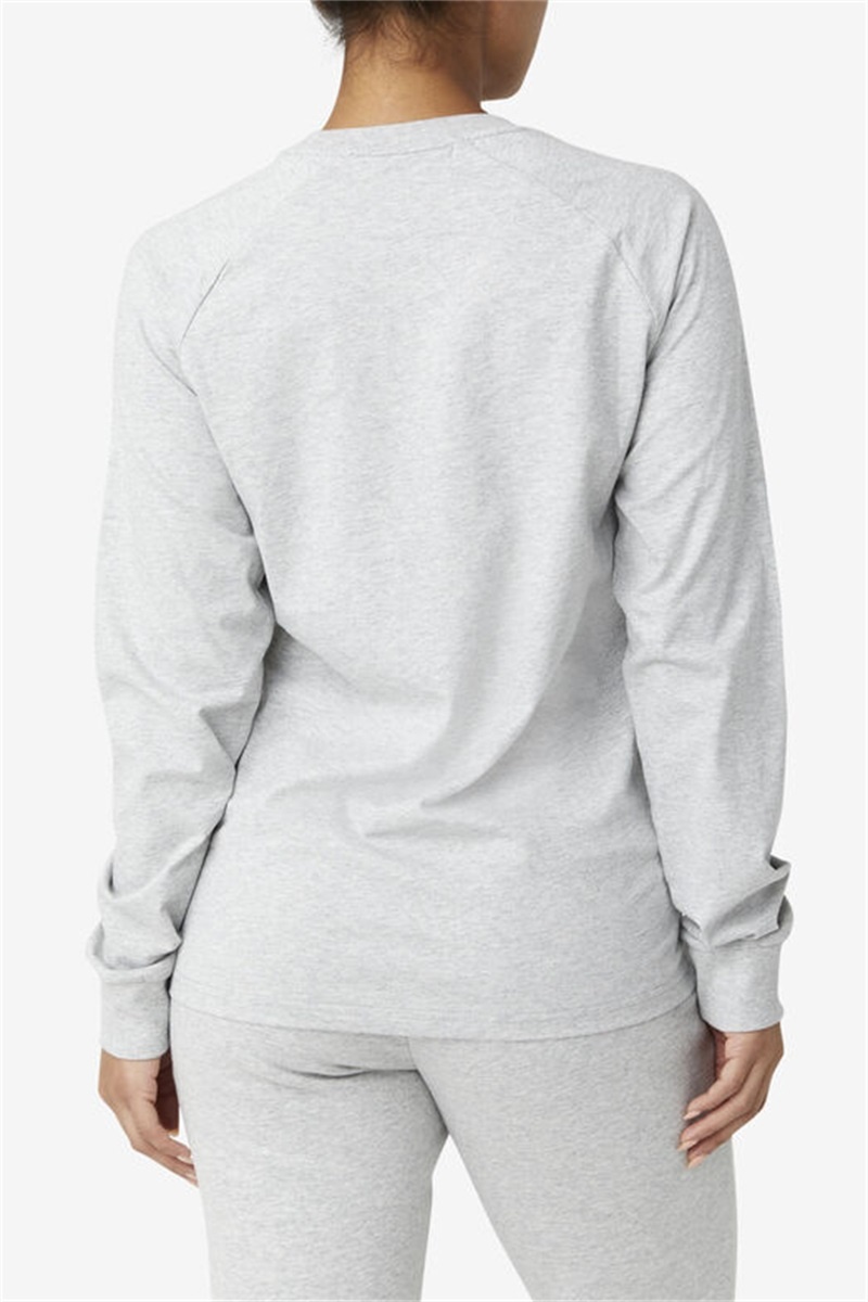 Light Grey Men's Fila Flynn Long Sleeve Tee | Saudi Arabia-796482