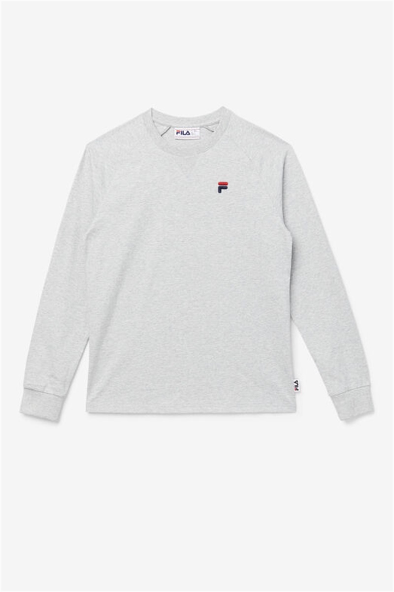 Light Grey Men\'s Fila Flynn Long Sleeve Tee | Saudi Arabia-796482