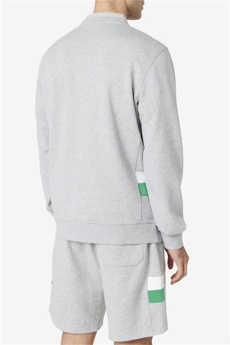 Light Grey / White Men's Fila Ameh Sweatshirts | Saudi Arabia-125094