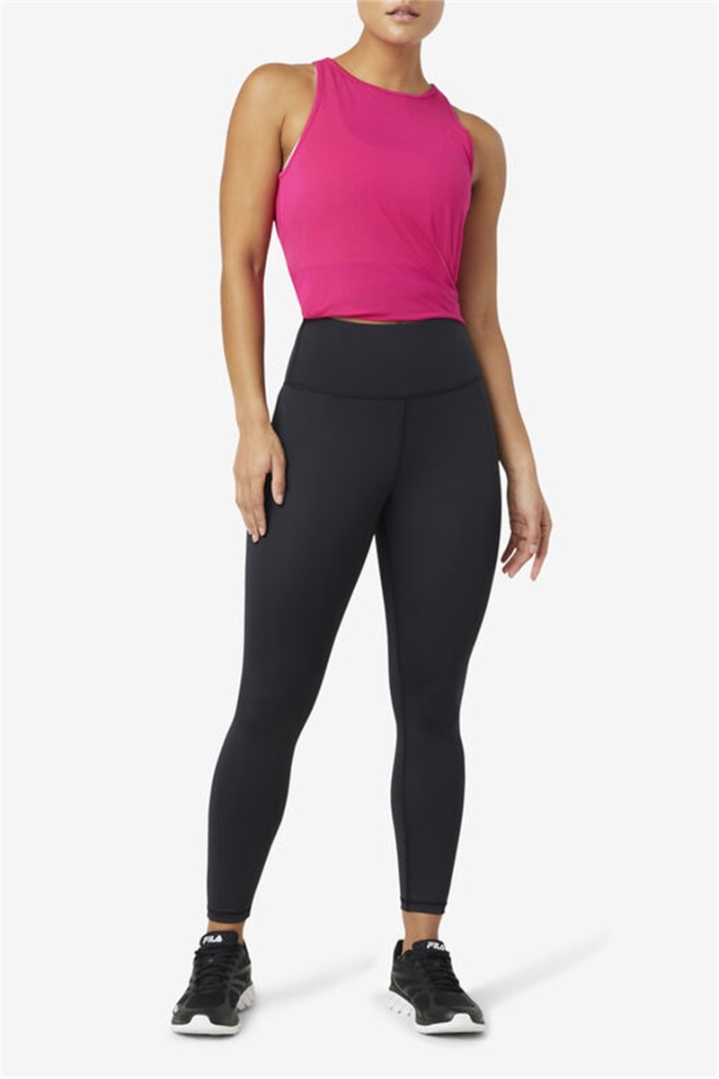 Light Pink Women's Fila Fi-Lux Open Back Tank Top | Saudi Arabia-987413