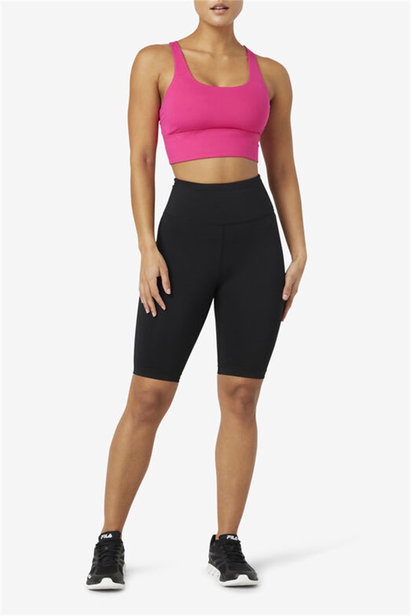 Light Pink Women's Fila Uplift Cross Back Top Bras | Saudi Arabia-624830