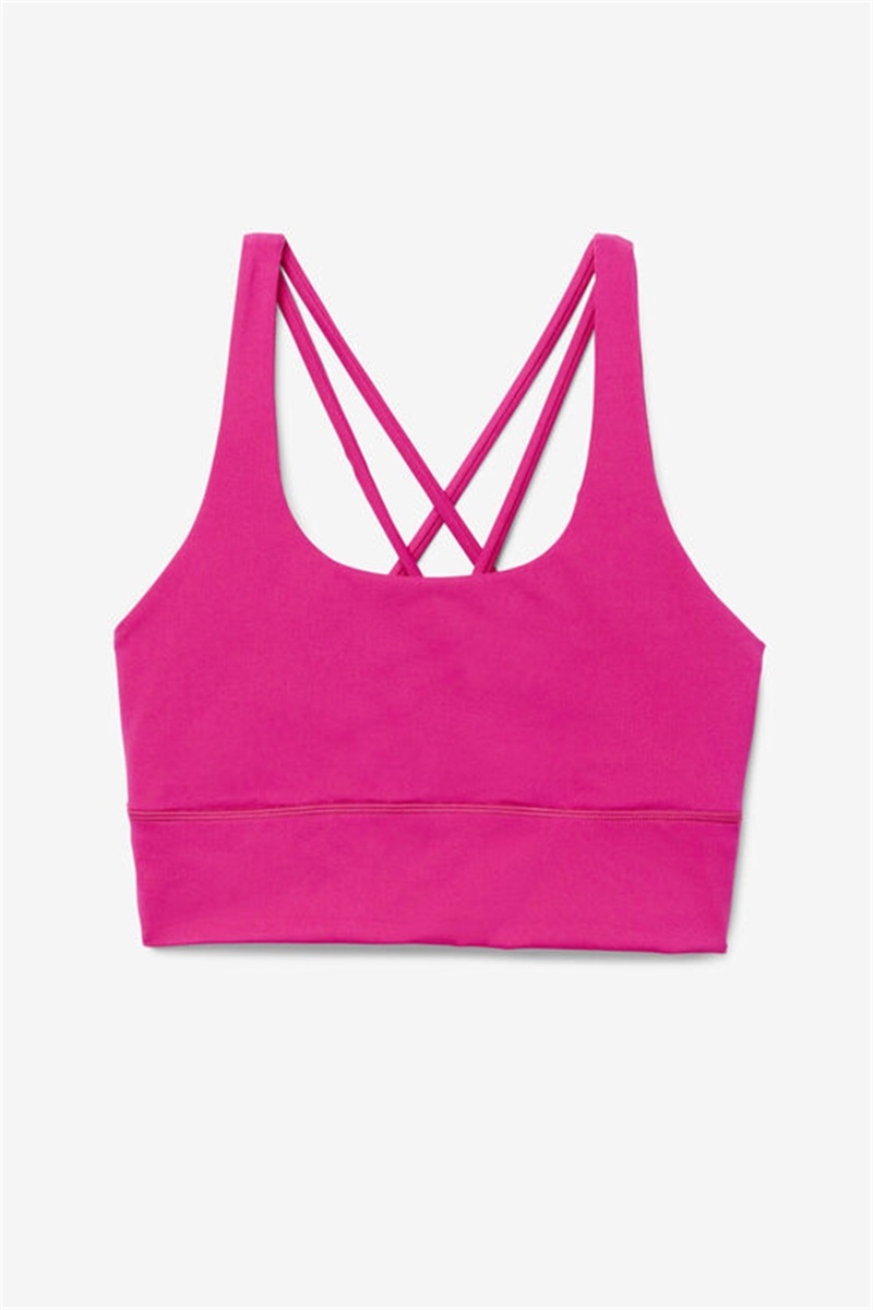 Light Pink Women\'s Fila Uplift Cross Back Top Bras | Saudi Arabia-624830