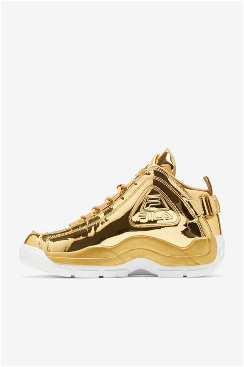 Metal Gold Men's Fila Grant Hill 2 Metallic Sneakers | Saudi Arabia-845703