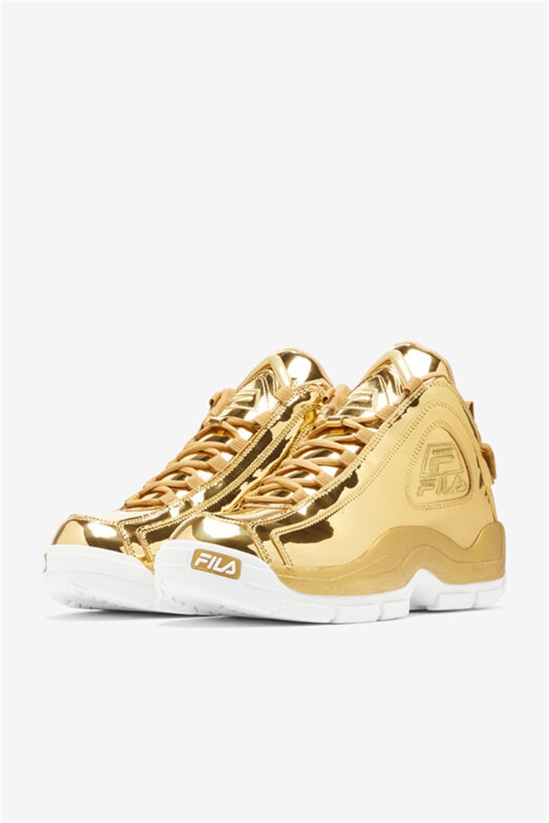 Metal Gold Men's Fila Grant Hill 2 Metallic Sneakers | Saudi Arabia-845703