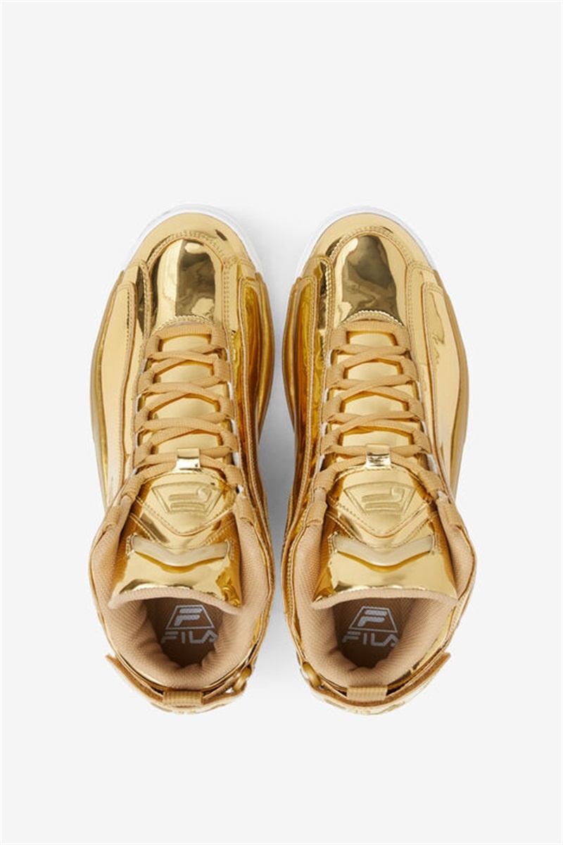 Metal Gold Men's Fila Grant Hill 2 Metallic Sneakers | Saudi Arabia-845703