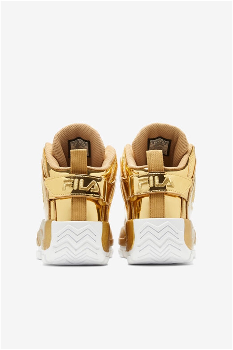 Metal Gold Men's Fila Grant Hill 2 Metallic Sneakers | Saudi Arabia-845703