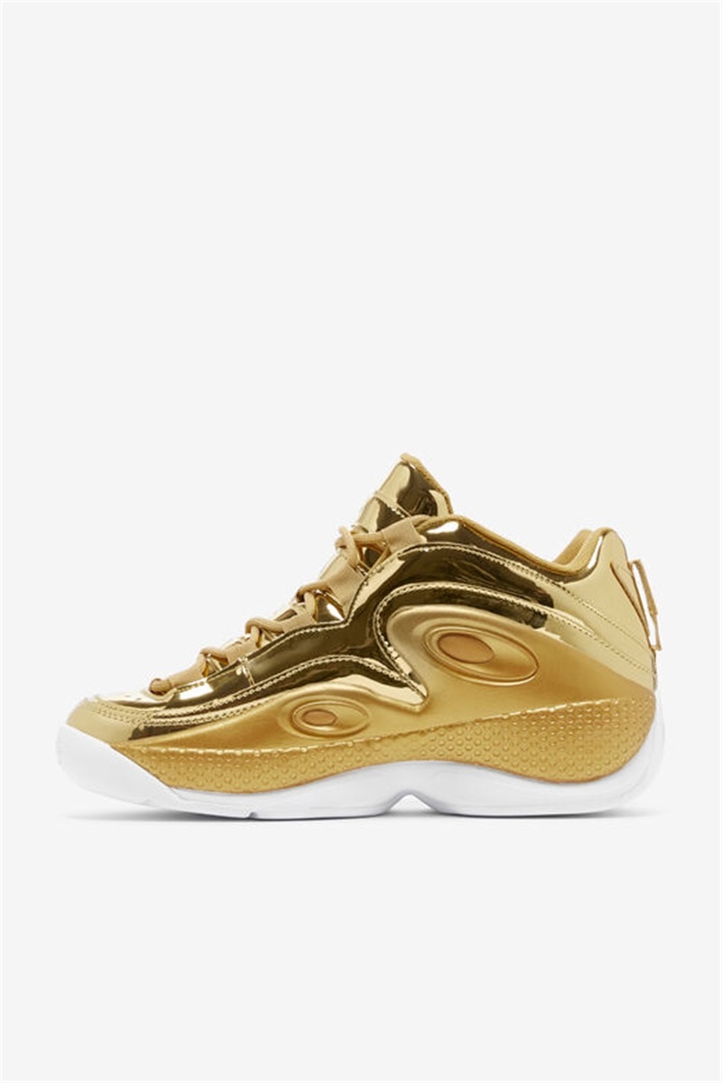 Metal Gold Men's Fila Grant Hill 3 Metallic Sneakers | Saudi Arabia-593702