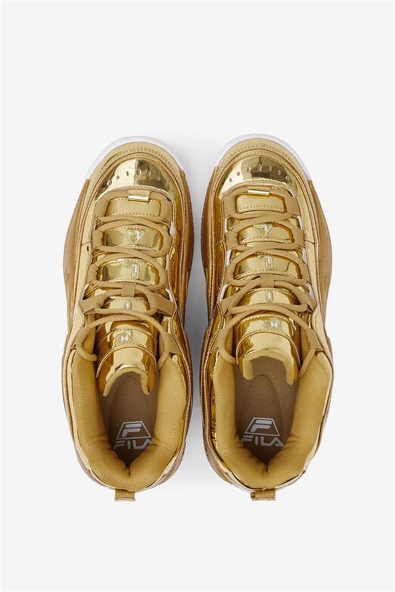 Metal Gold Men's Fila Grant Hill 3 Metallic Sneakers | Saudi Arabia-593702