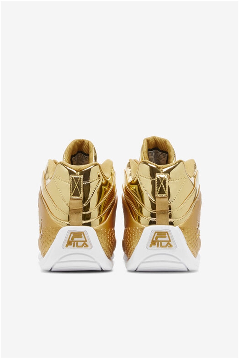 Metal Gold Men's Fila Grant Hill 3 Metallic Sneakers | Saudi Arabia-593702