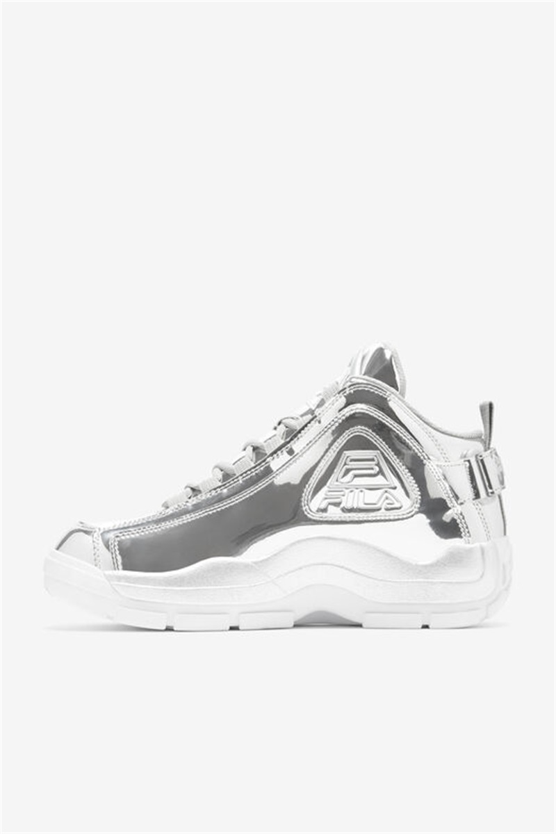Metal Silver Men's Fila Grant Hill 2 Metallic Sneakers | Saudi Arabia-823506
