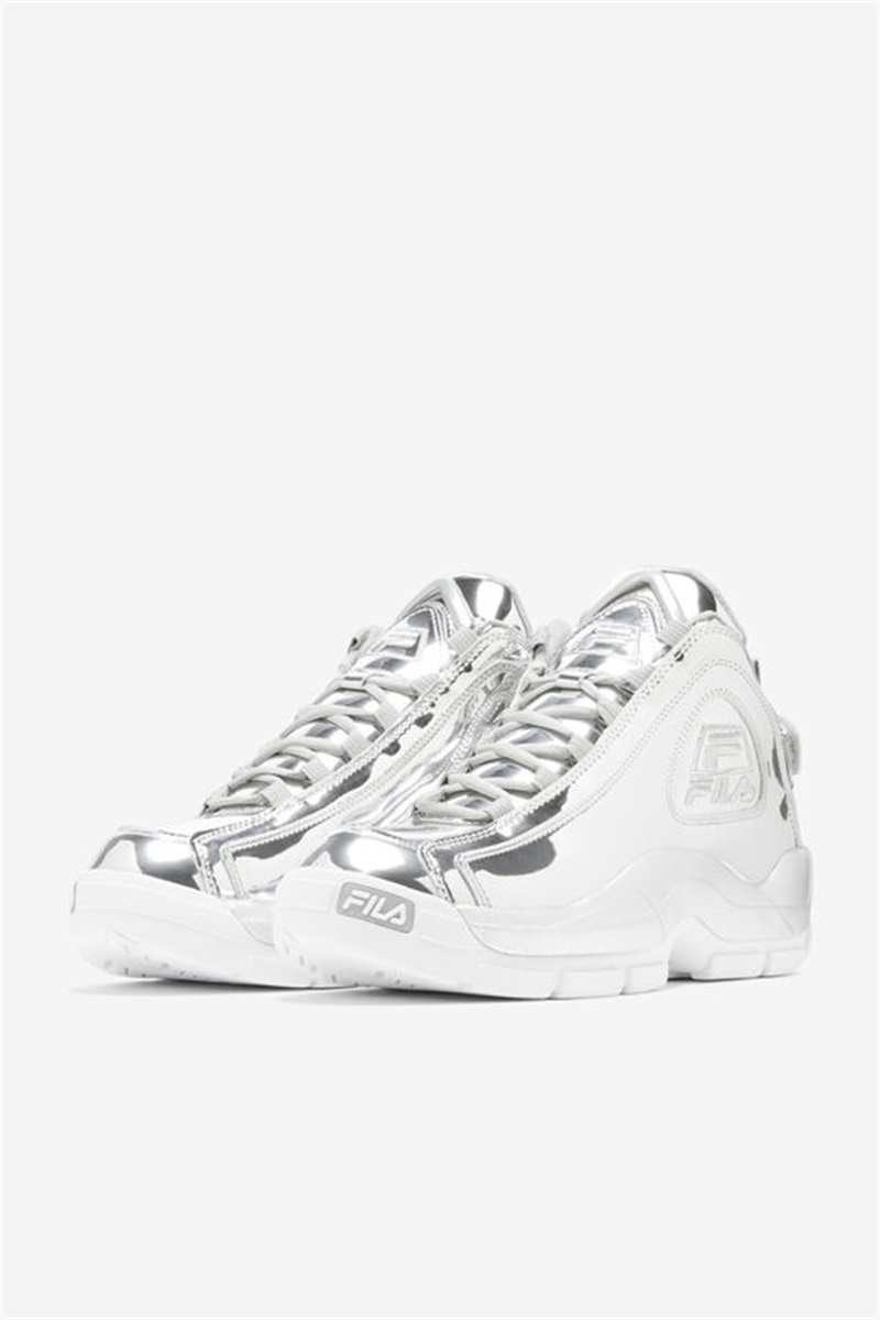 Metal Silver Men's Fila Grant Hill 2 Metallic Sneakers | Saudi Arabia-823506