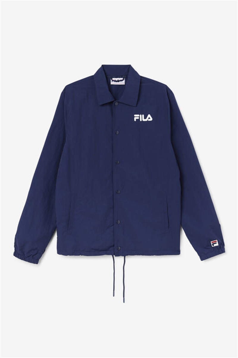 Navy Men\'s Fila Coaches Jackets | Saudi Arabia-364210