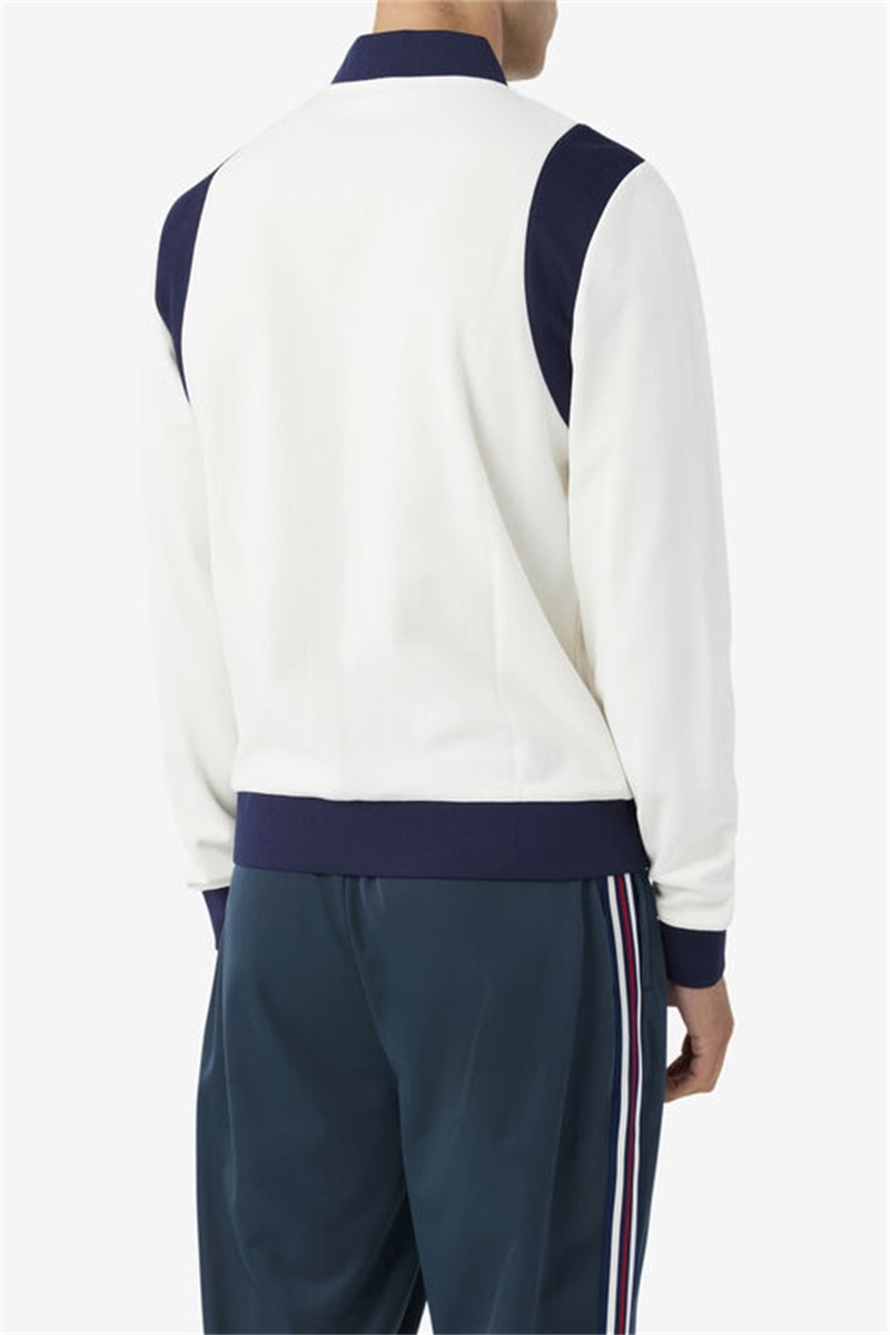 Navy Men's Fila Colton Bomber Sweatshirts | Saudi Arabia-584960