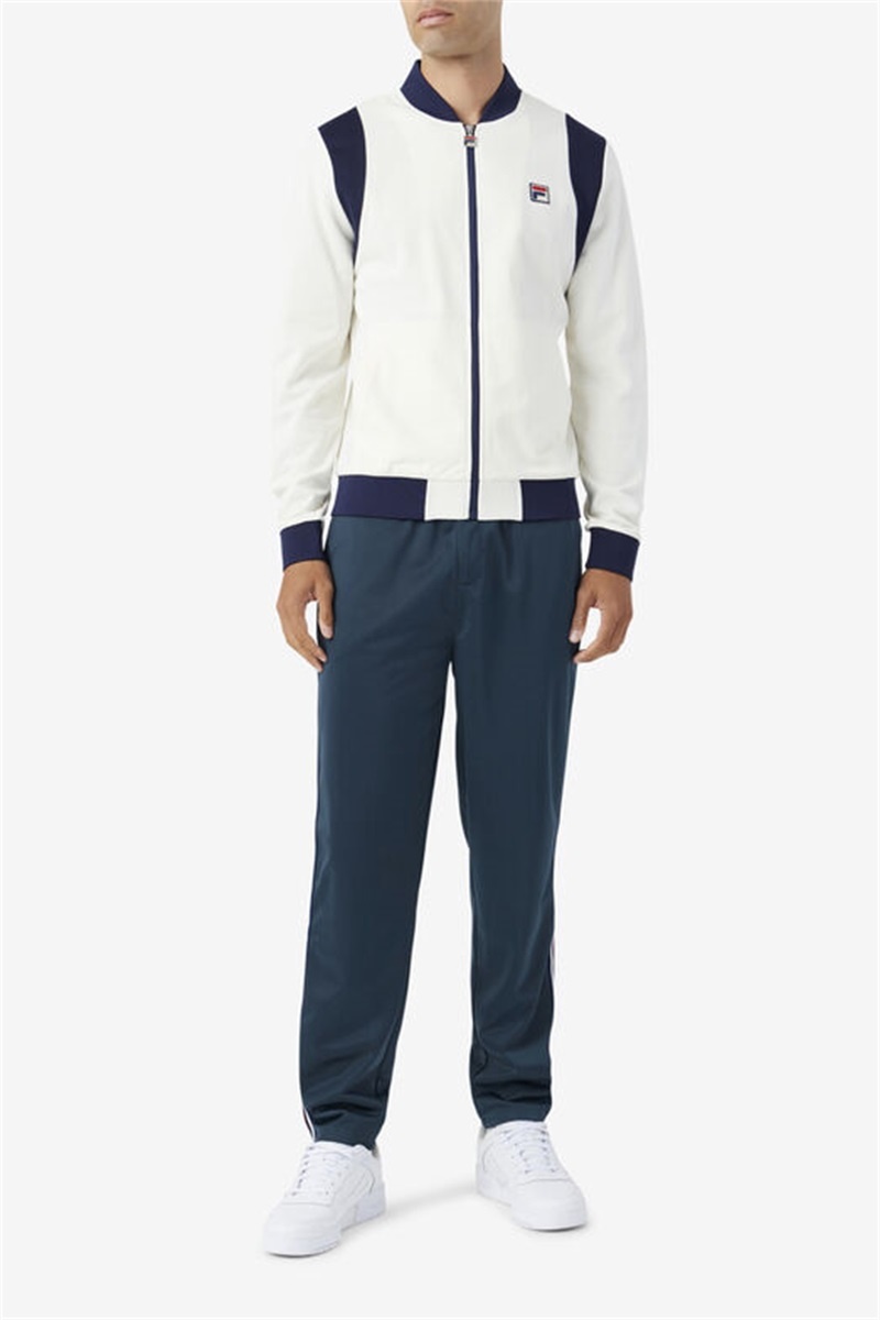 Navy Men's Fila Colton Bomber Sweatshirts | Saudi Arabia-584960