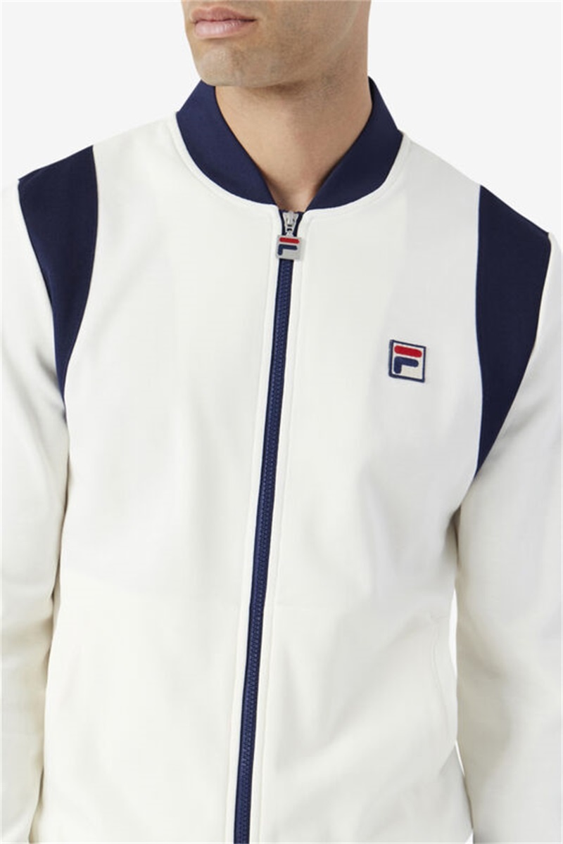 Navy Men's Fila Colton Bomber Sweatshirts | Saudi Arabia-584960