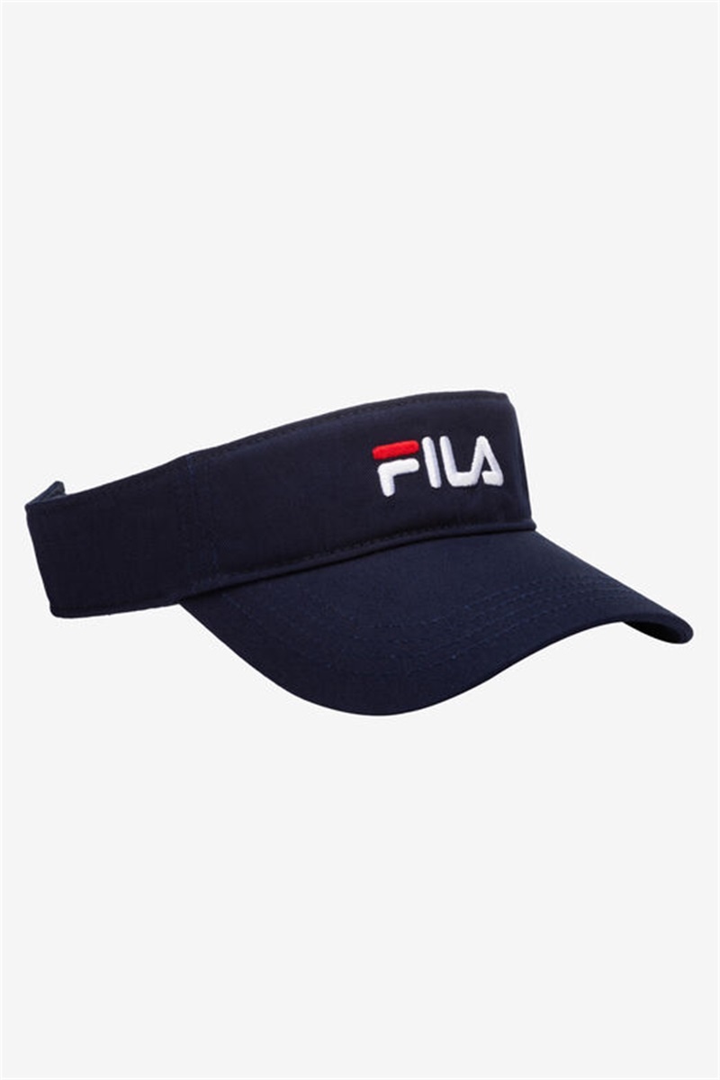 Navy Men's Fila Embroidered Visor Hats | Saudi Arabia-142386