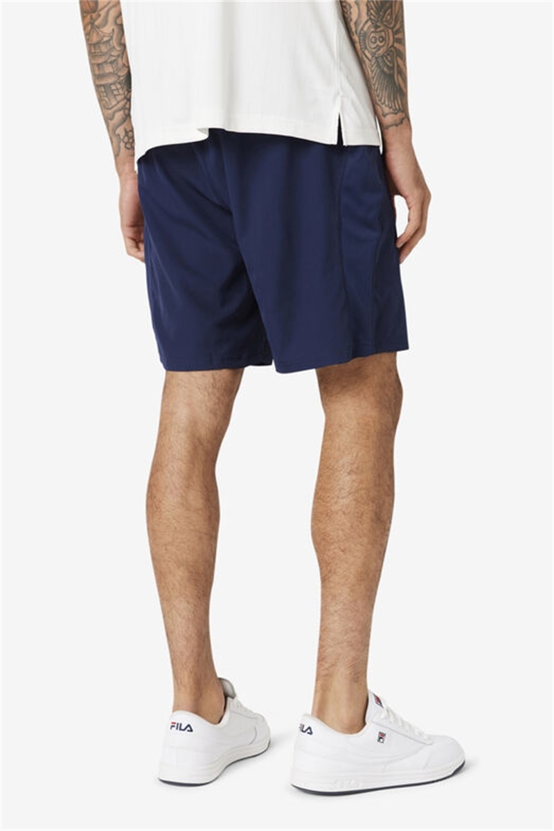Navy Men's Fila Essentials Double Layer Shorts | Saudi Arabia-762340