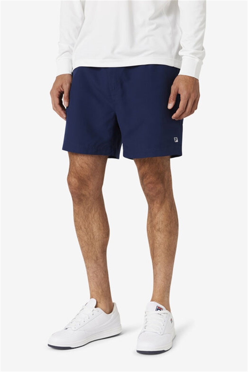 Navy Men's Fila Essentials Santoro Shorts | Saudi Arabia-076421
