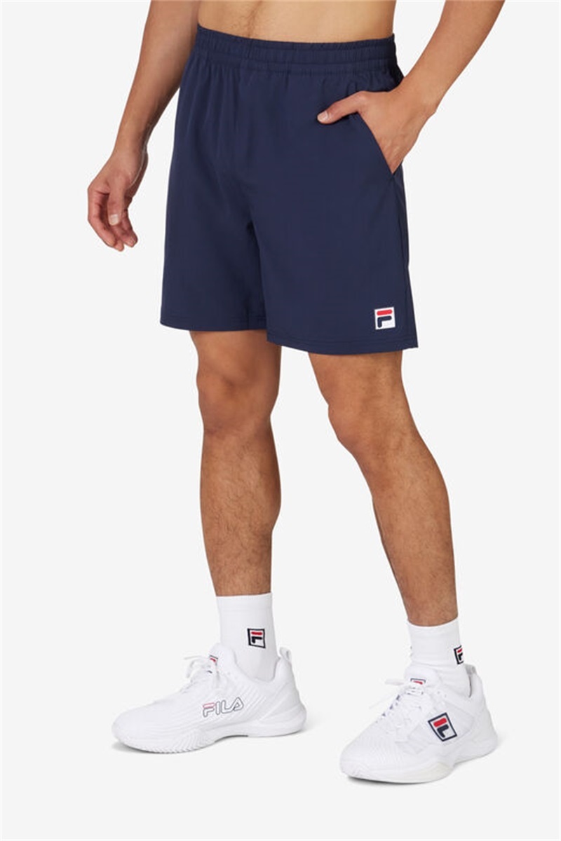 Navy Men's Fila Essentials Woven Shorts | Saudi Arabia-816392
