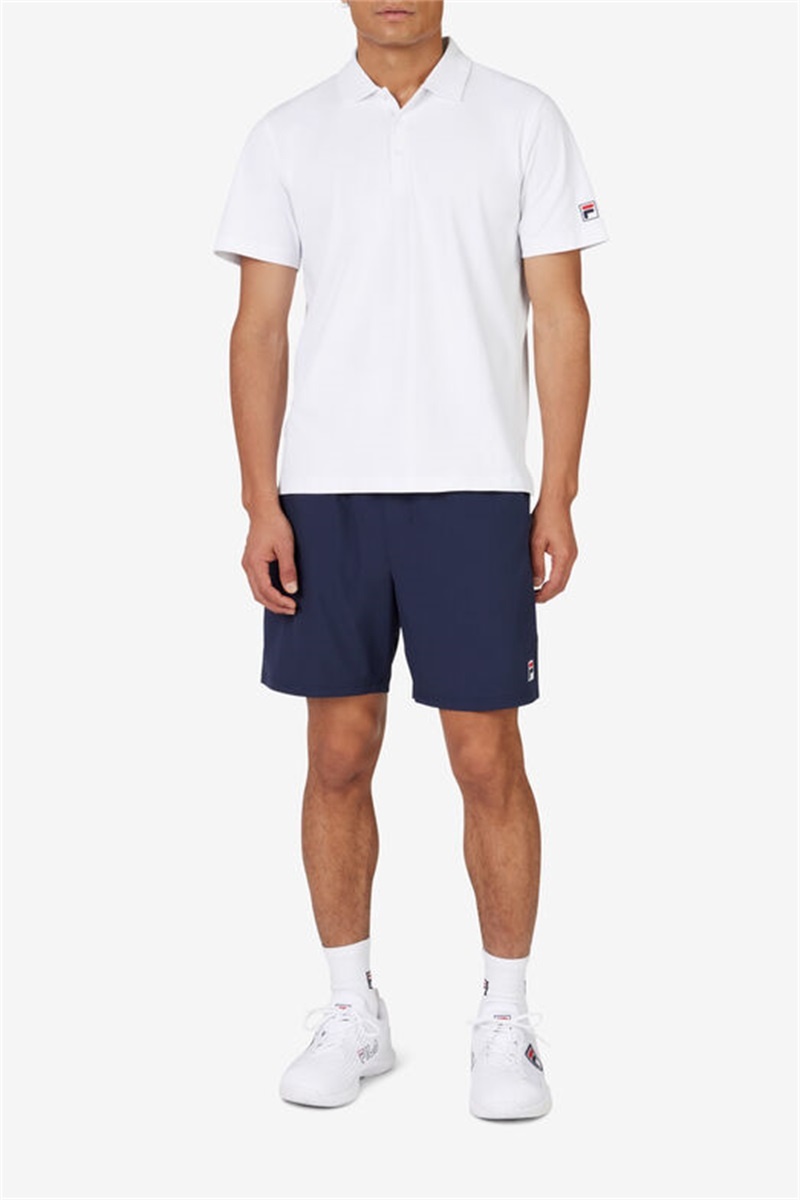 Navy Men's Fila Essentials Woven Shorts | Saudi Arabia-816392