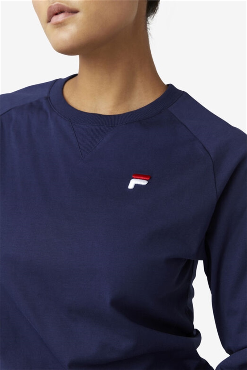 Navy Men's Fila Flynn Long Sleeve Tee | Saudi Arabia-107352
