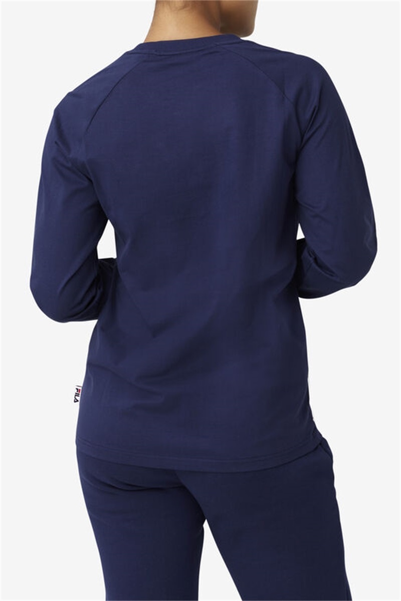 Navy Men's Fila Flynn Long Sleeve Tee | Saudi Arabia-107352