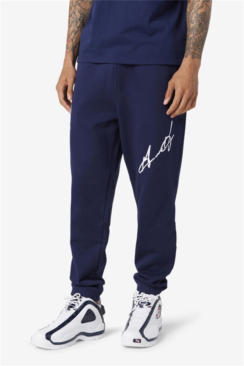 Navy Men's Fila Grant Hill Orson Pants | Saudi Arabia-872436